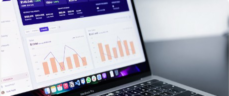 Analytics dashboard on a laptop